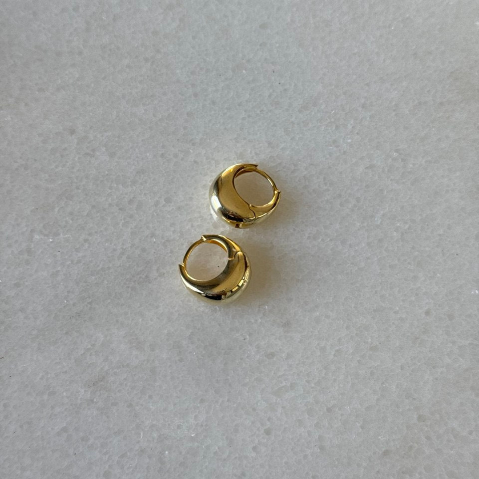 Minimal Oval Küpe / 925 Gümüş