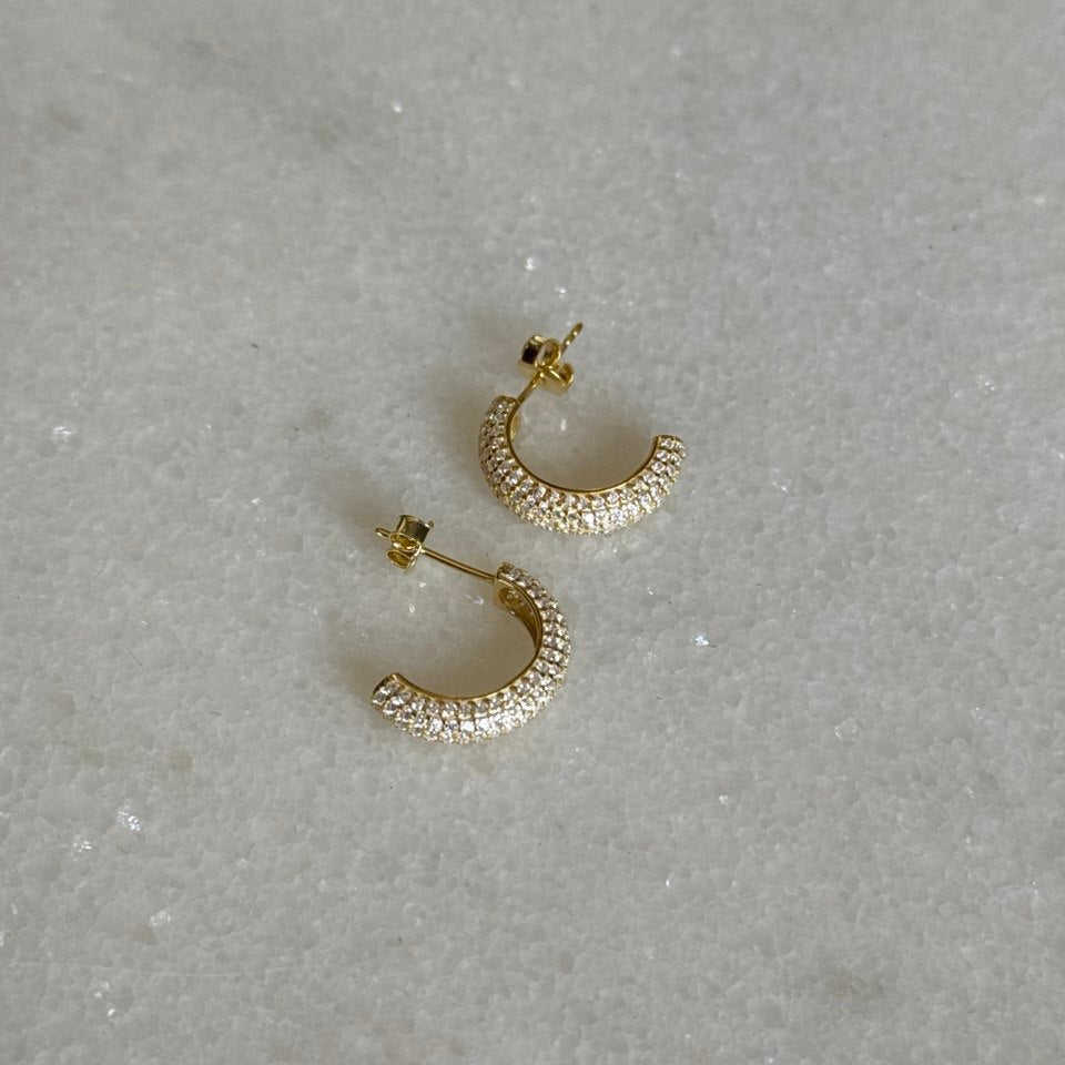 Yarım Ay Küpe / 925 Gümüş