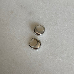 Minimal Oval Küpe / 925 Gümüş