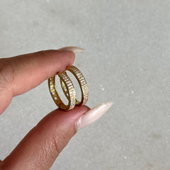 Taşlı Halka Küpe / 925 Gümüş