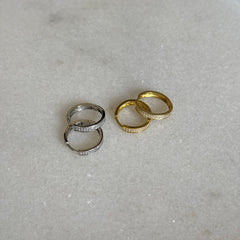 Taşlı Halka Küpe / 925 Gümüş