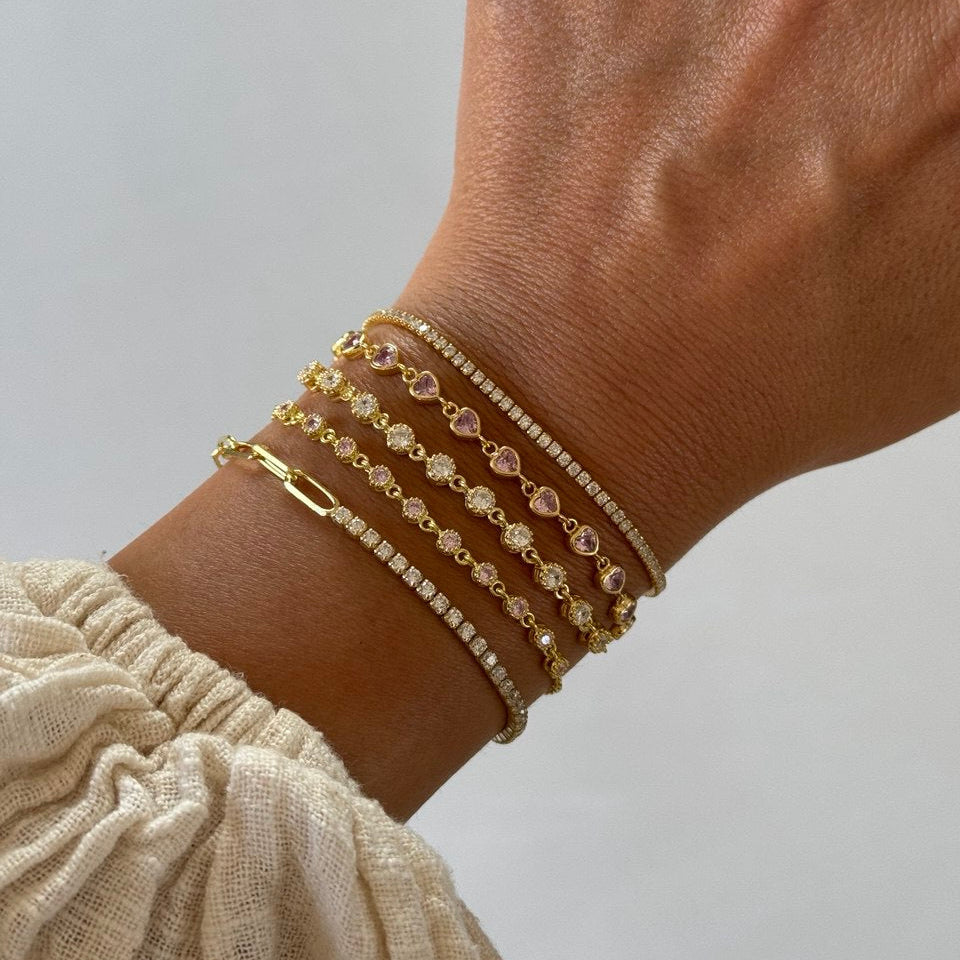 Işıltılı Bileklik Kombin /925 Gümüş