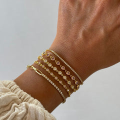 Yarı Suyolu Bileklik / 925 Gümüş