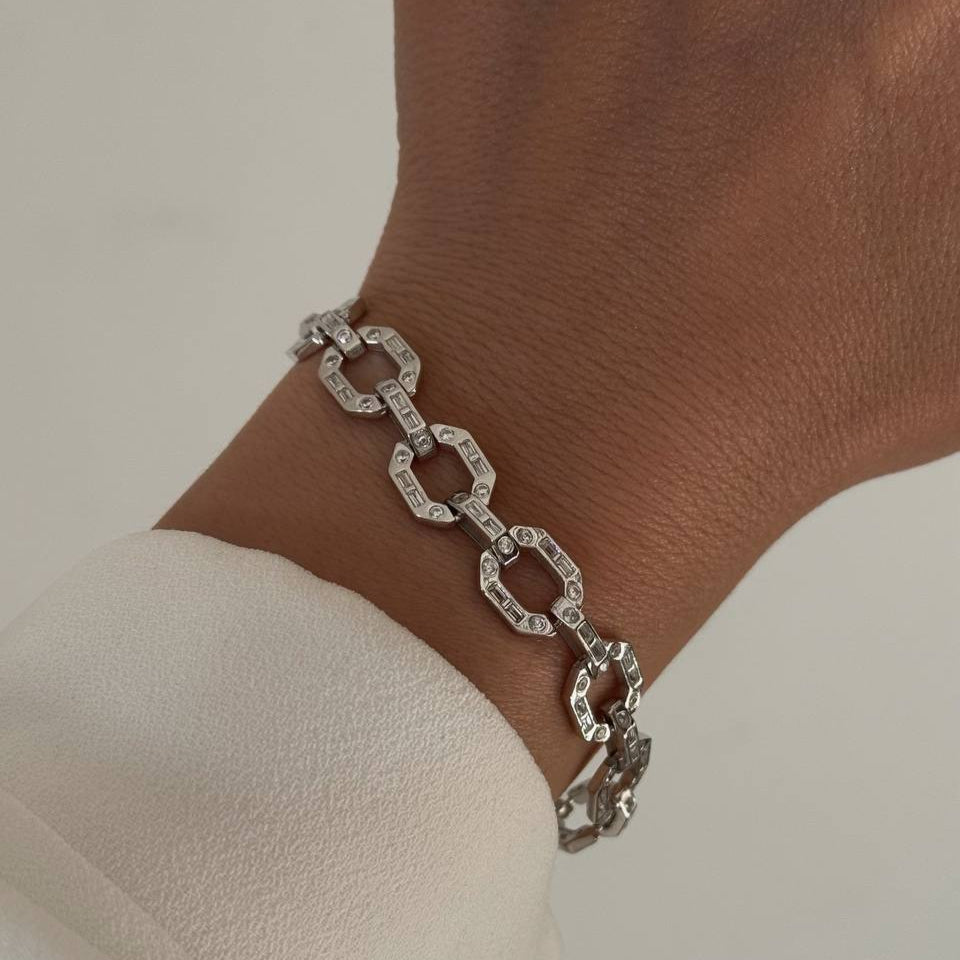 Altıgen Şekilli Bileklik / 925 Gümüş