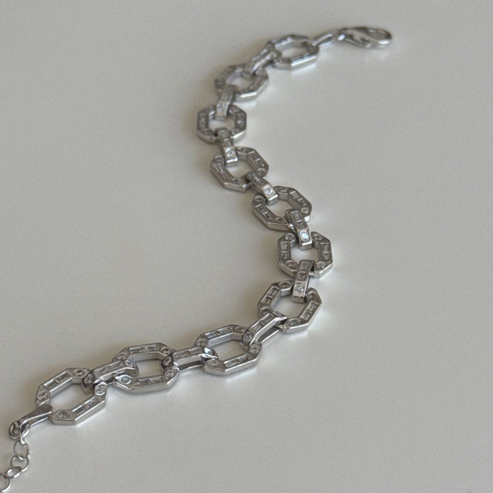 Altıgen Şekilli Bileklik / 925 Gümüş