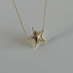 Üç Boyutlu Yıldız Kolye /925 Gümüş