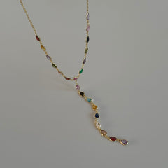 Damla Mıx Y Kolye /925 Gümüş