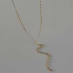 Kristal Kalp Y Kolye /925 Gümüş