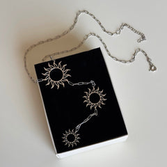 Sıralı Güneş Kolye /925 Gümüş