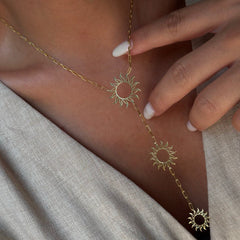 Sıralı Güneş Kolye /925 Gümüş