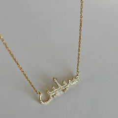 Arapça Taşlı Kolye / 925 Gümüş