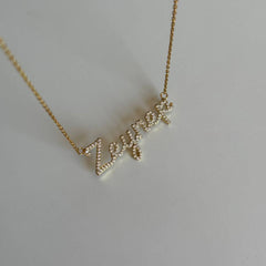 Full Taşlı İsim Kolye / 925 Gümüş