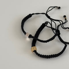 Makrome Bileklik-Harf Çift Bileklik/ 925 Gümüş