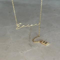 Sallantılı harf-isim  kolye / 925 Gümüş