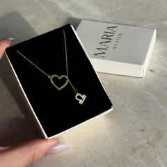 Burç Sallantılı Kalp Kolye / 925 Gümüş