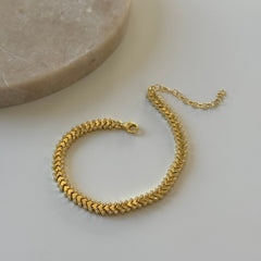 Taşlı Ok Şekilli Bileklik / 925 Gümüş