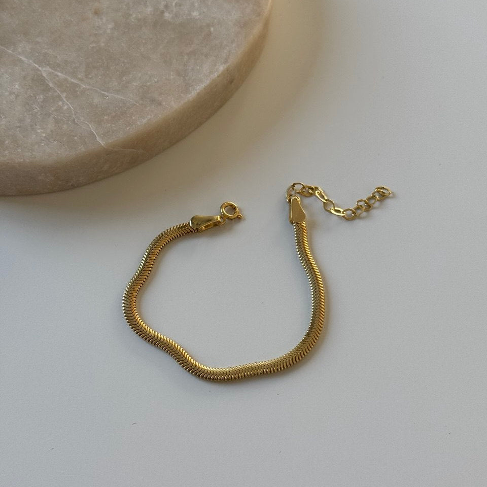 Kalın Ezme Bileklik /925 Gümüş