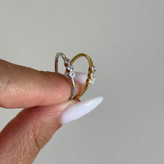 Üç Taş Yüzük /925 Gümüş