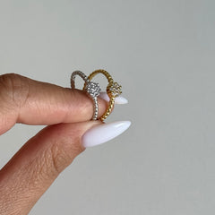 Yuvarlak Taşlı Yüzük /925 Gümüş