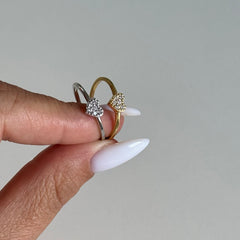 Taşlı Kalp Yüzük /925 Gümüş