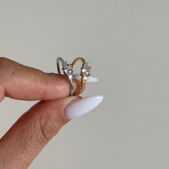 Minimal Yuvarlak Taş Yüzük/ 925 Gümüş