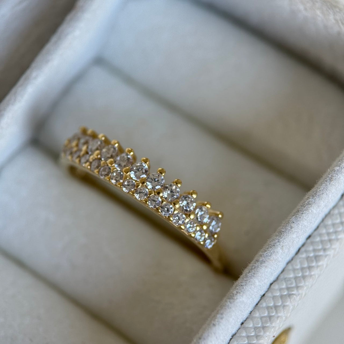 İki Sıra Suyolu Yüzük /925 Gümüş