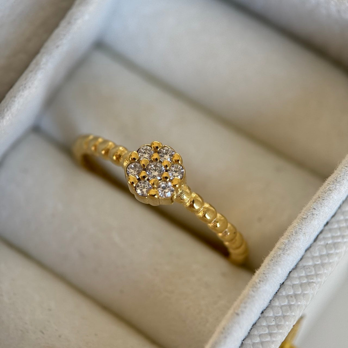 Yuvarlak Taşlı Yüzük /925 Gümüş