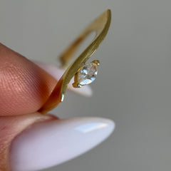 Damla Taş Asimetrik Yüzük /925 Gümüş