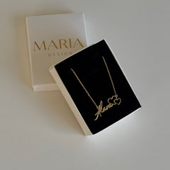 Çift Kalpli İsim Kolye /925 Gümüş