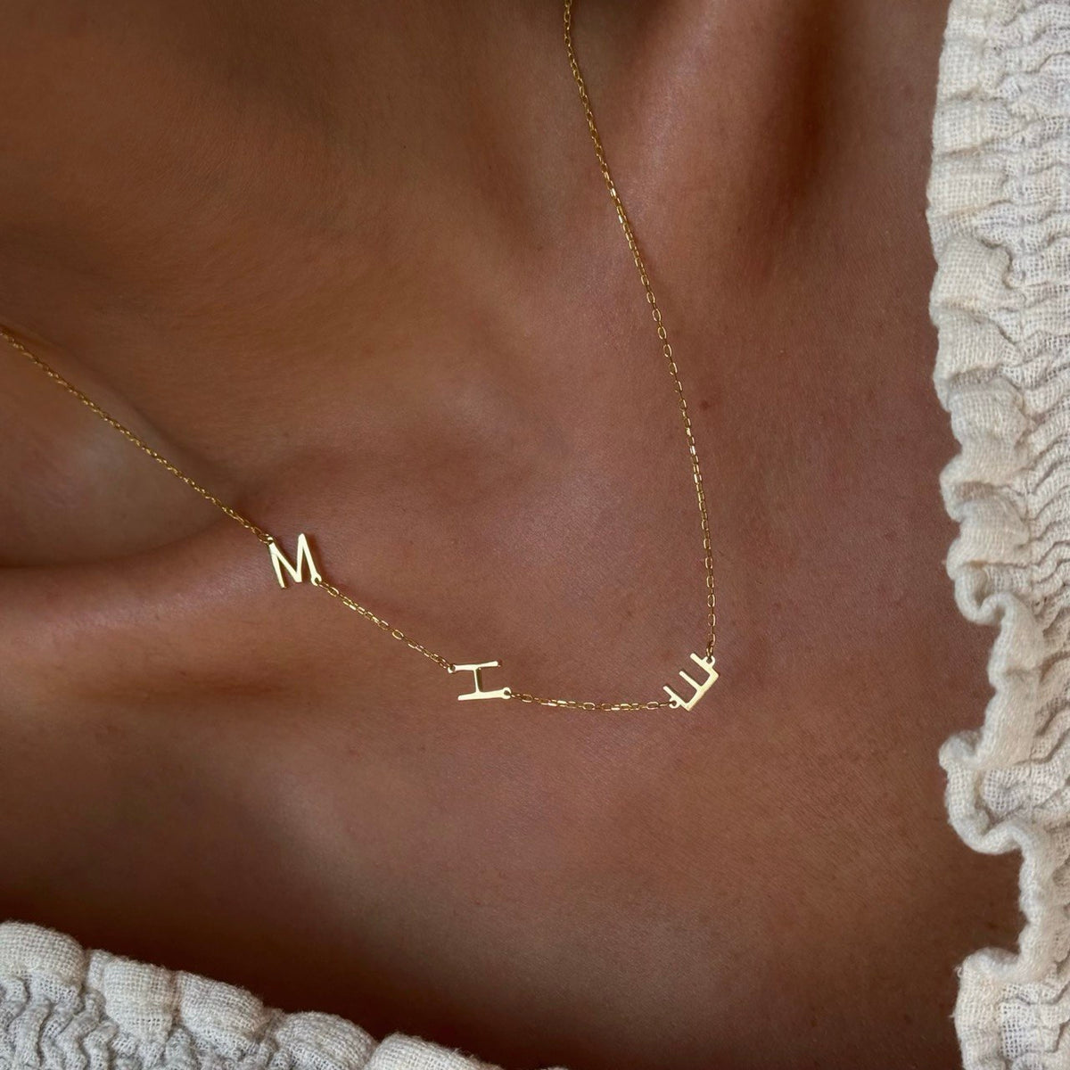 Üç Harf Basic Kolye /925 Gümüş