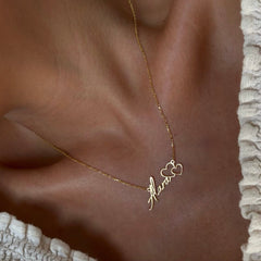 Çift Kalpli İsim Kolye /925 Gümüş