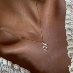 İmza Harf-Detay Kalp Kolye /925 Gümüş