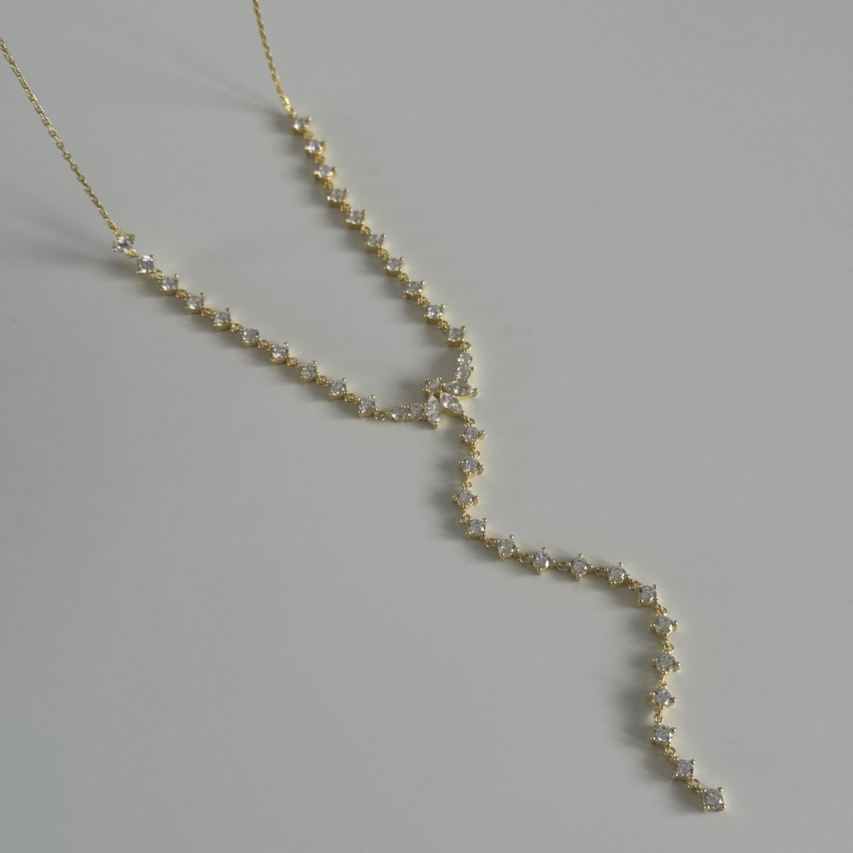 Kristal Taş Y Kolye / 925 Gümüş