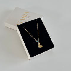 Kalpli Harf-Doğum Taşı Kolye /925 Gümüş