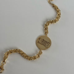 Arpa-Kazıma Resim Bileklik /925 Gümüş