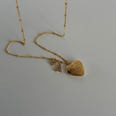 Harf Yazdır-Kalp-Harf Charm Kolye