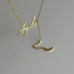 İsim-Hilal Sembol Kolye / 925 Gümüş