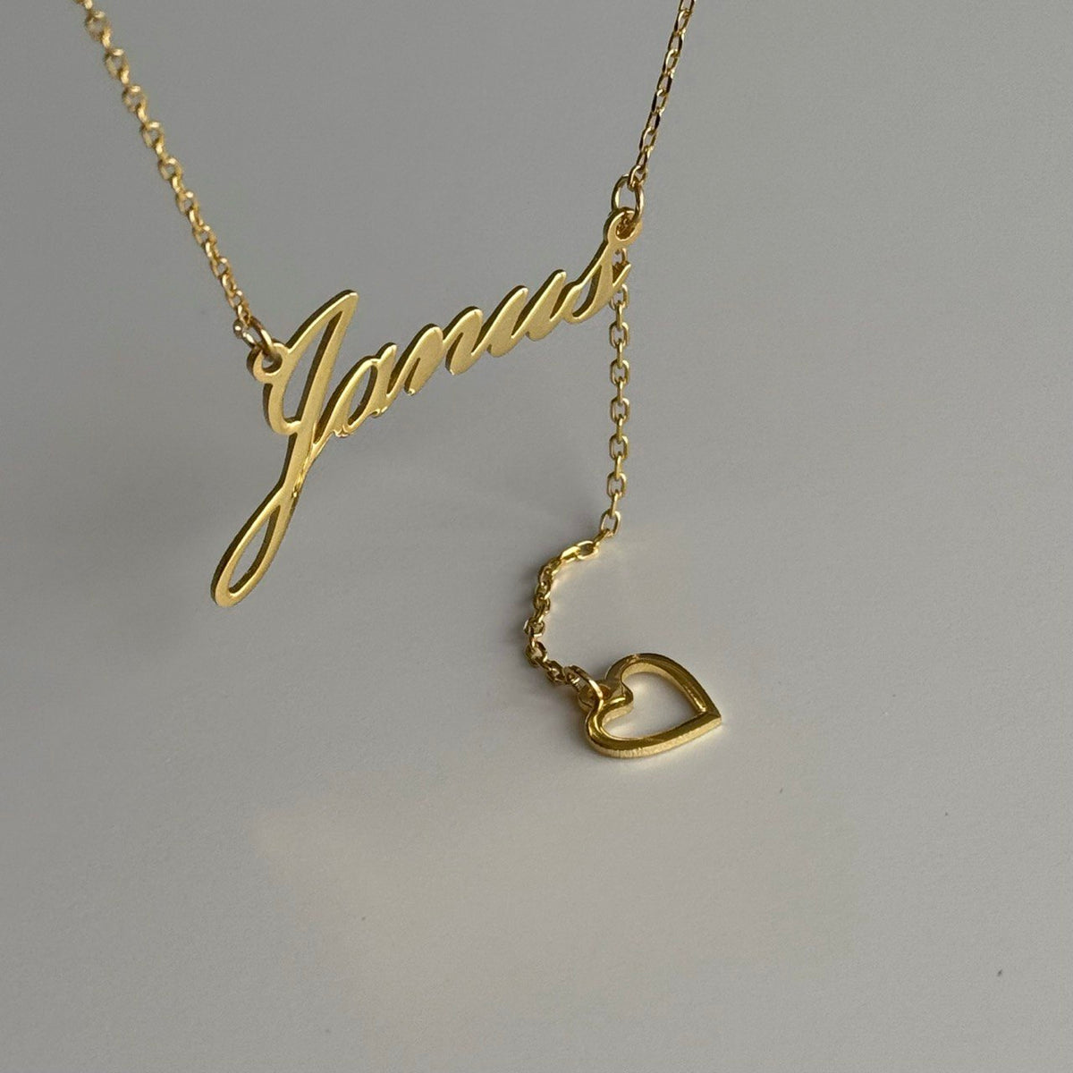 İsim-Boş Kalp Sembol Kolye/925 Gümüş