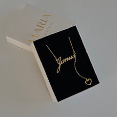 İsim-Boş Kalp Sembol Kolye/925 Gümüş