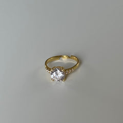 Oval Tek Taş Yüzük /925 Gümüş