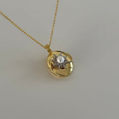 İnci Kapaklı-Resimli Kolye / 925 Gümüş