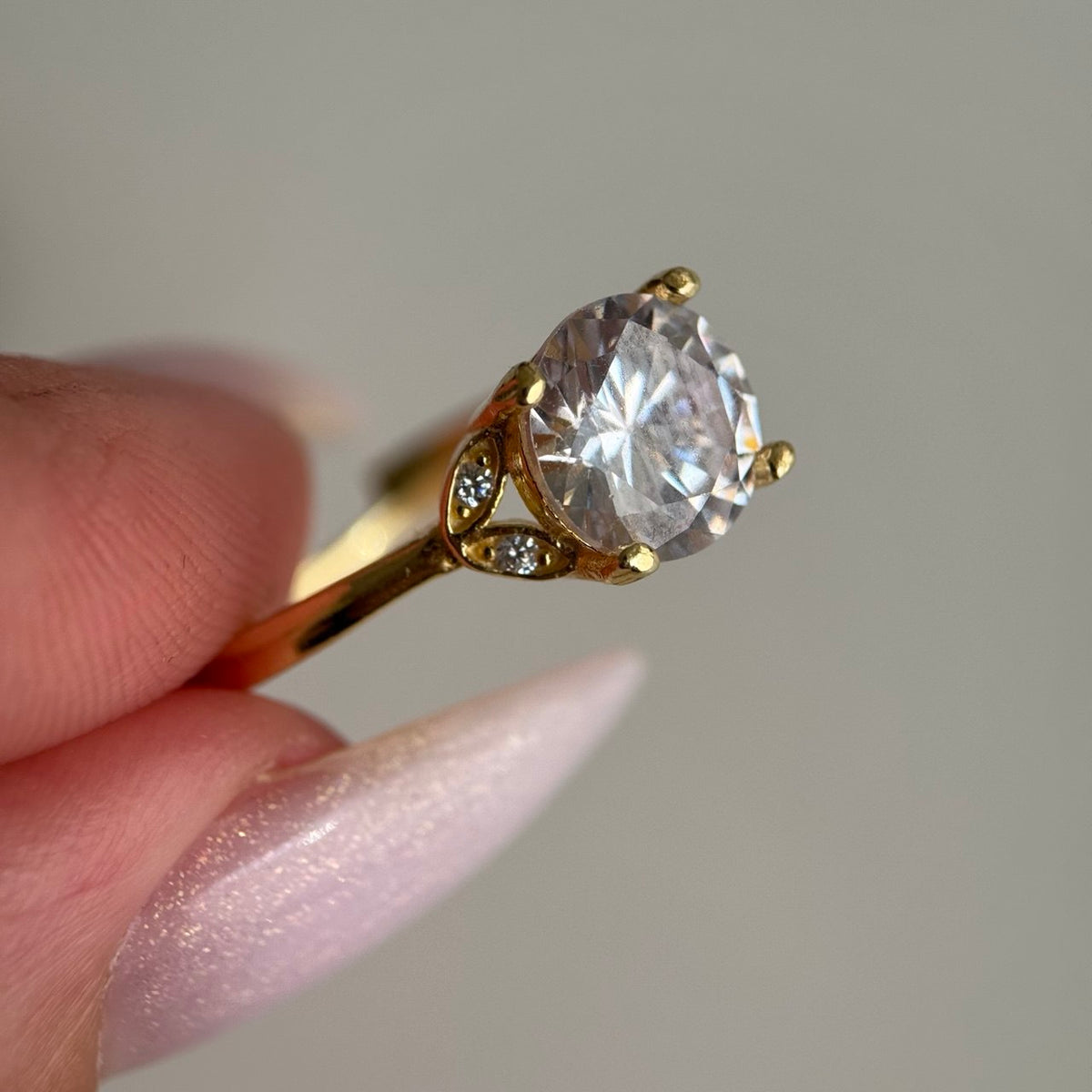 Oval Kristal Ayarlanır Yüzük /925 Gümüş