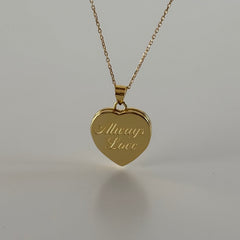 Resimli Açılır-Kapanır Kalp Kolye/ 925 Gümüş