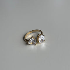 Duo Taşlı Yüzük /925 Gümüş