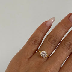 Yan Oval Yüzük /925 Gümüş