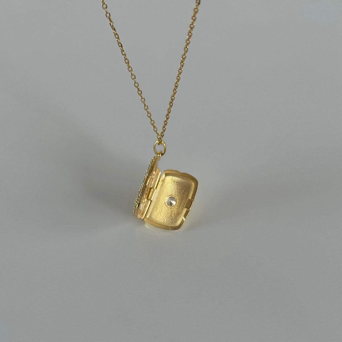 Açılır Kapaklı Kare Kolye / 925 Gümüş