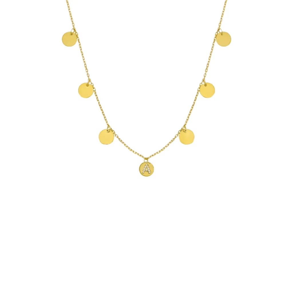 Multi Coin Necklace mit Wunschbuchstaben (7017620963373)