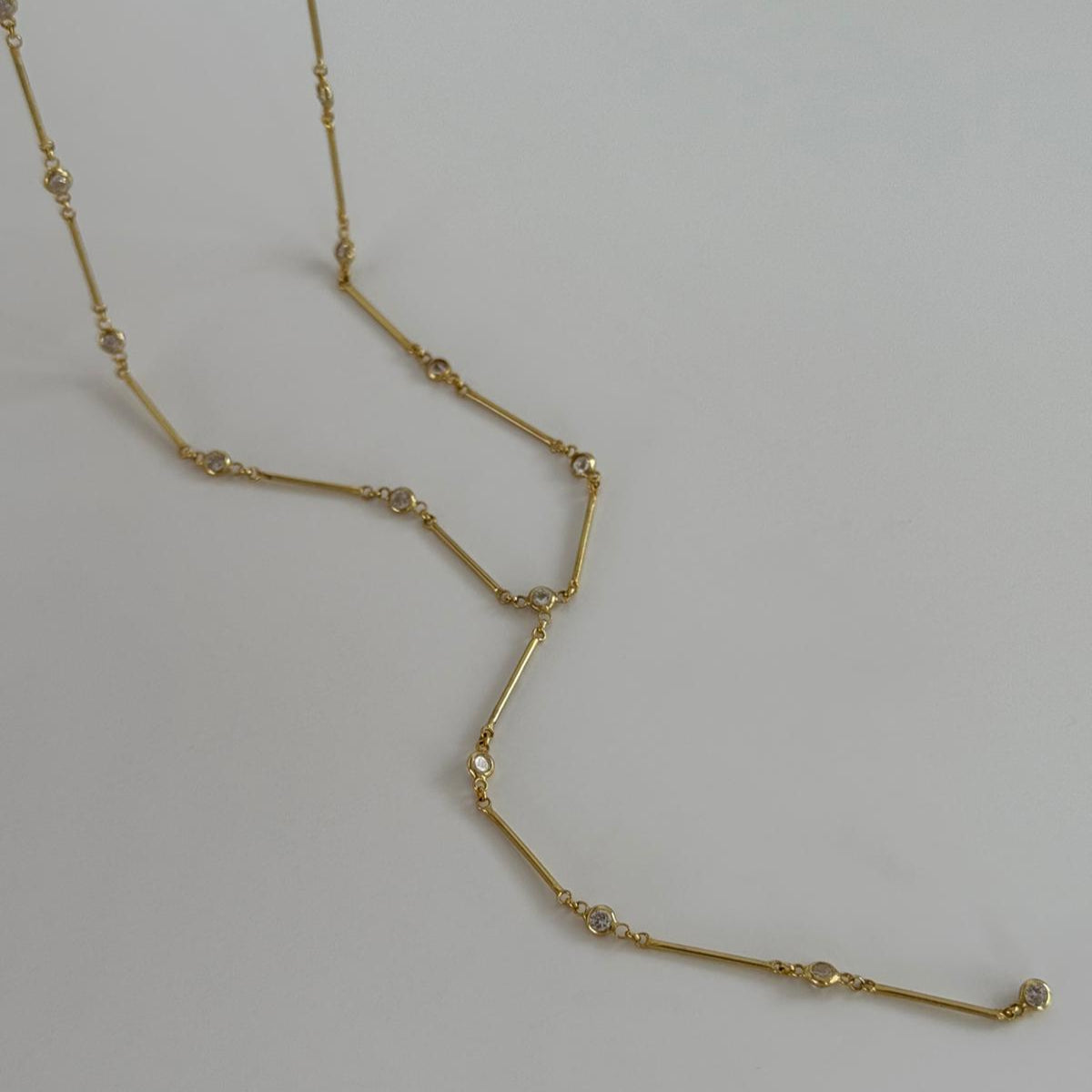 Çubuk-Kristal Y Kolye / 925 Gümüş