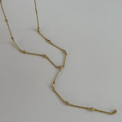 Çubuk-Kristal Y Kolye / 925 Gümüş