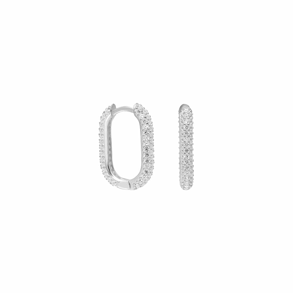 925 Gümüş| Zirkon Minimal Dikdörtgen Küpe